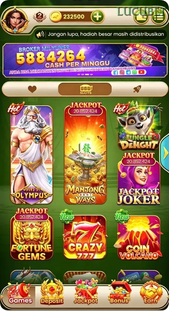 Cuplikan layar NAGA2000 — halaman utama